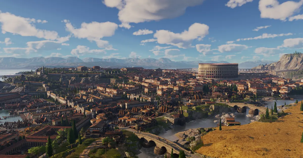 Anno 117 Gameplay-UI, die den Provinzverwaltungsbildschirm in Latium zeigt