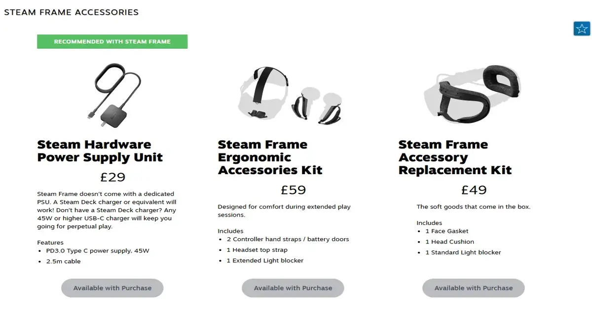 Steam Frame Accessories