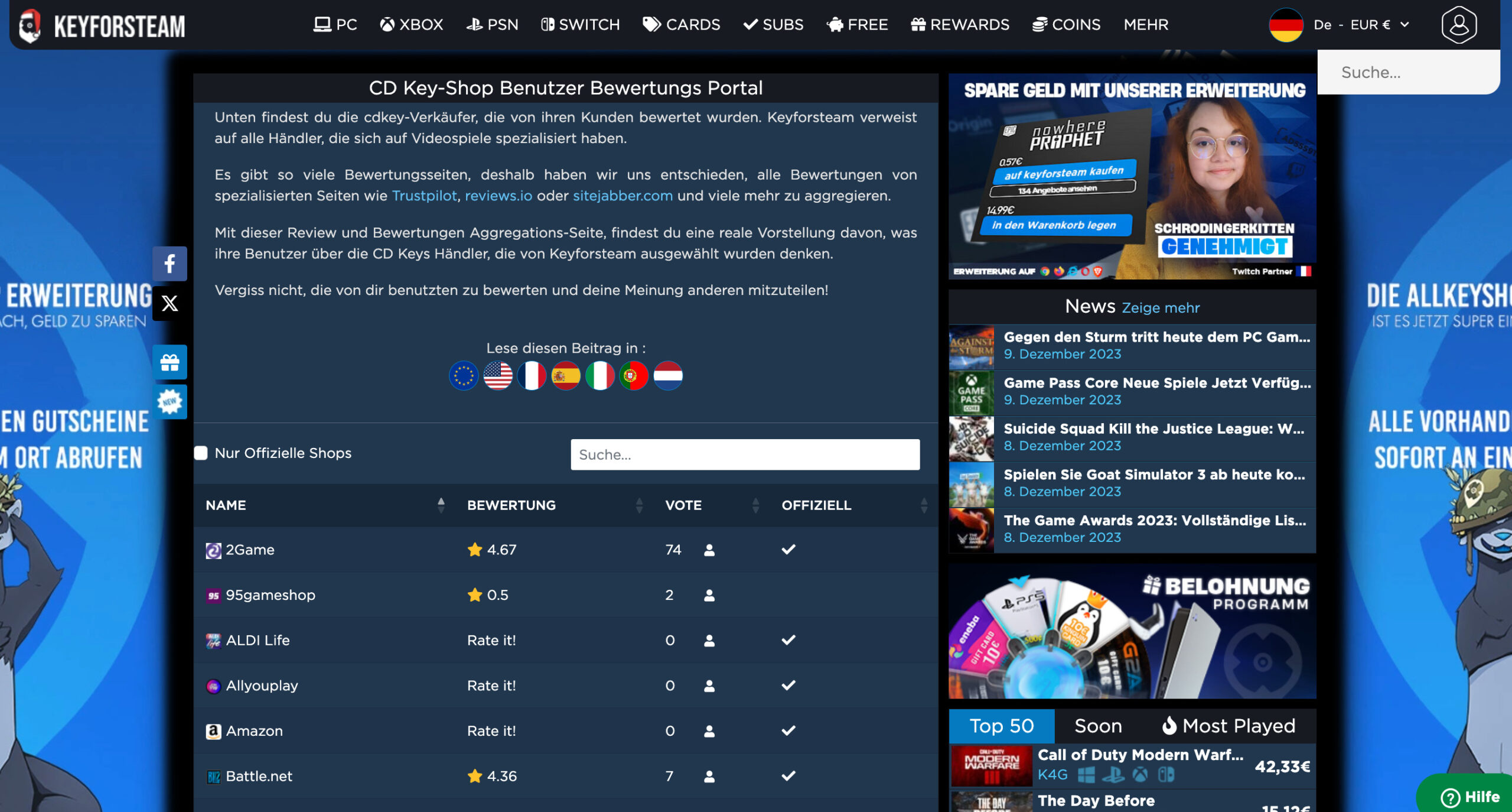 CD Key store reviews