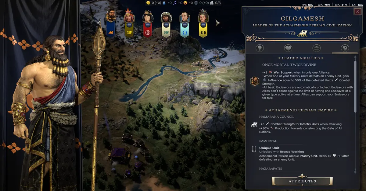 Offizielles Artwork von Civilization 7, das historische Anführer und eine gigantische Metropole zeigt