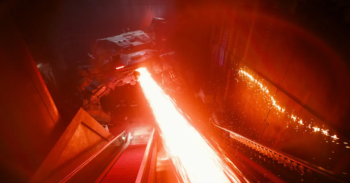 Ego-Perspektive von V, die während eines Gefechts in Cyberpunk 2077 neue Fähigkeiten aus dem Relic-Vorteilsbaum nutzt