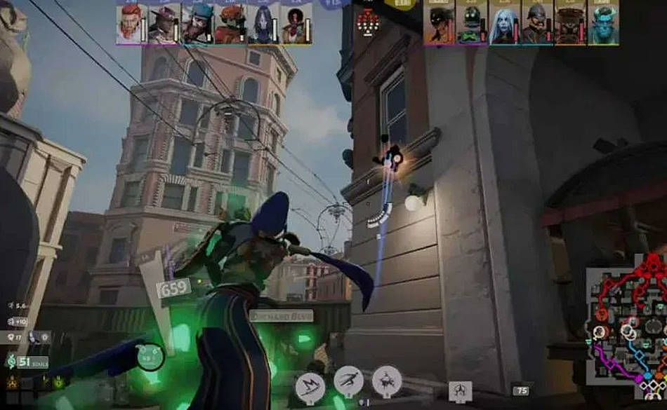 Deadlock Leak, Charakter benutzt die Schiene der Karte