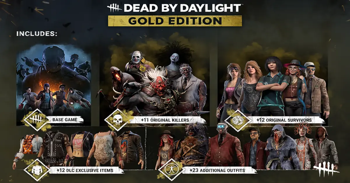 Ein Raster mit verschiedenen Killern aus unterschiedlichen DLC-Kapiteln von Dead by Daylight