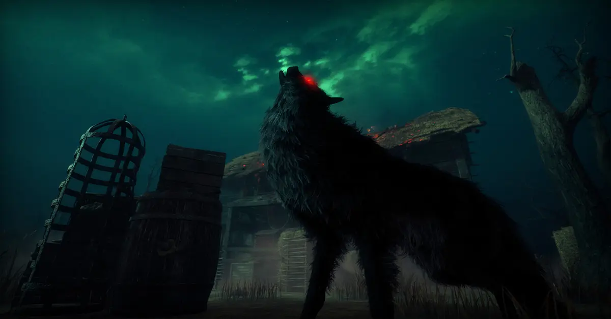 Draculas Wolfsform verfolgt einen Überlebenden in Dead by Daylight