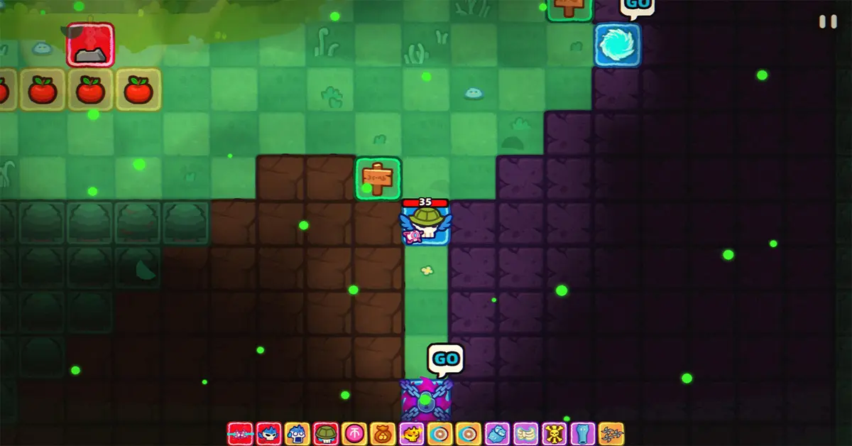 Demon Lord Just a Block taktischer rasterbasierter Gameplay-Bildschirm