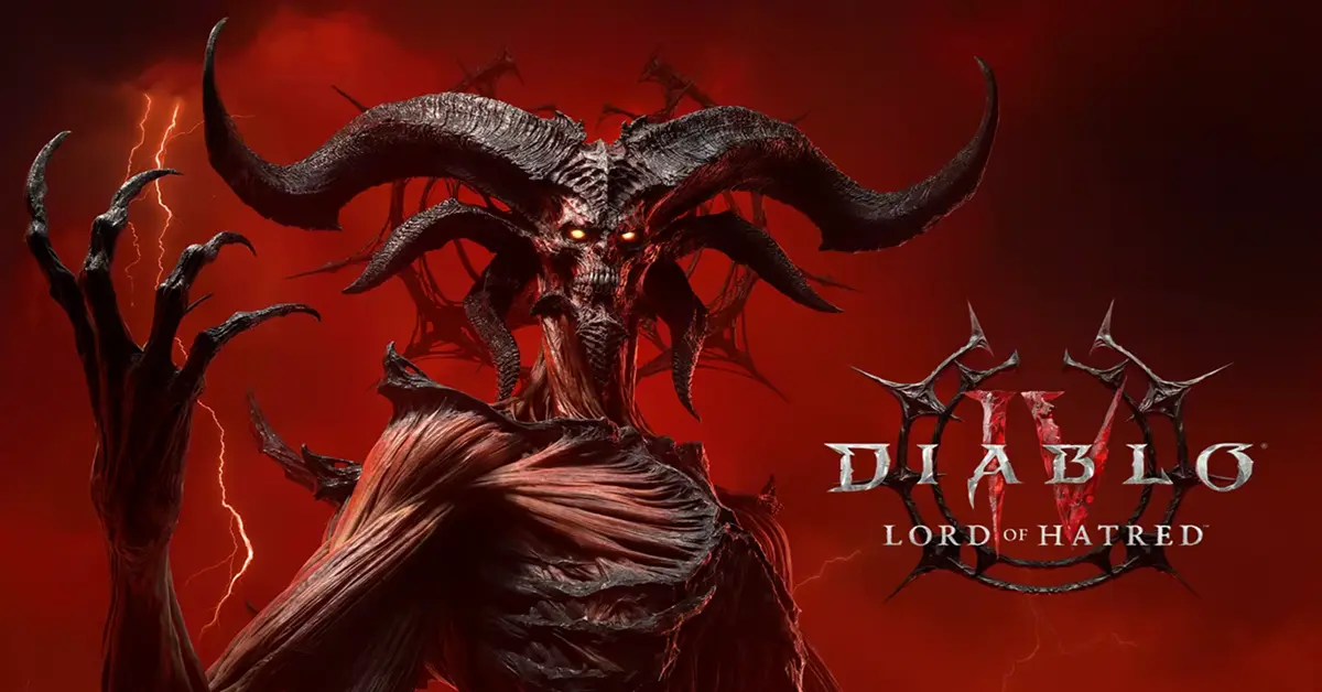 Cover-Artwork der Diablo IV Lord of Hatred-Erweiterung mit Mephisto.
