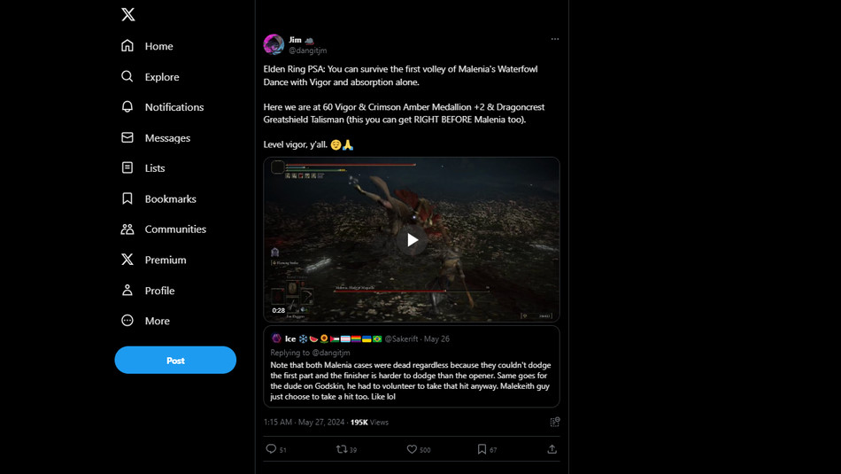 Tweet von @dangitjm über die Bedeutung von Vitalität
