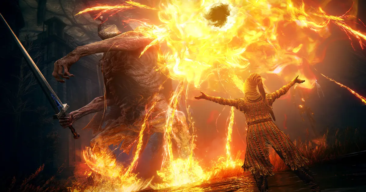 Ein Spieler kämpft gegen einen Boss im Elden Ring Shadow of the Erdtree DLC