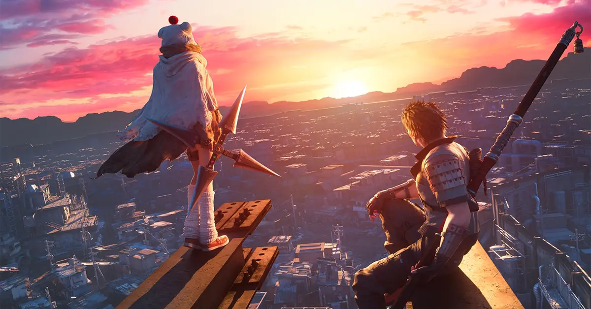 Cloud Strife und Yuffie Kisaragi kampfbereit in Final Fantasy VII Remake Intergrade.