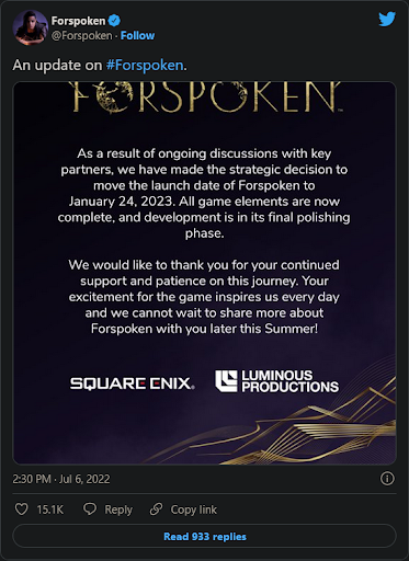 Verzögert sich Forspoken?