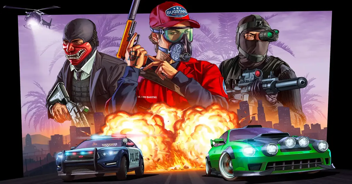 High-Speed-Verfolgungsjagd mit der Polizei und Bankraub-Explosion in GTA V Los Santos