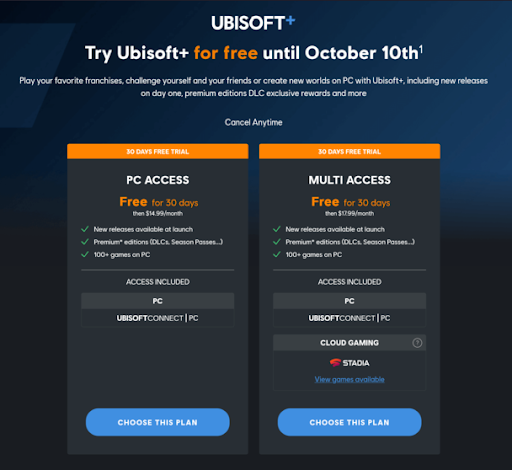 Ubisoft+ kostenlos
