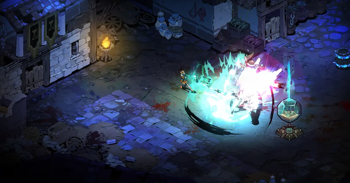 Eine Nahaufnahme des Kampf-Interfaces in Hades II mit neuen Hexerei-Symbolen.