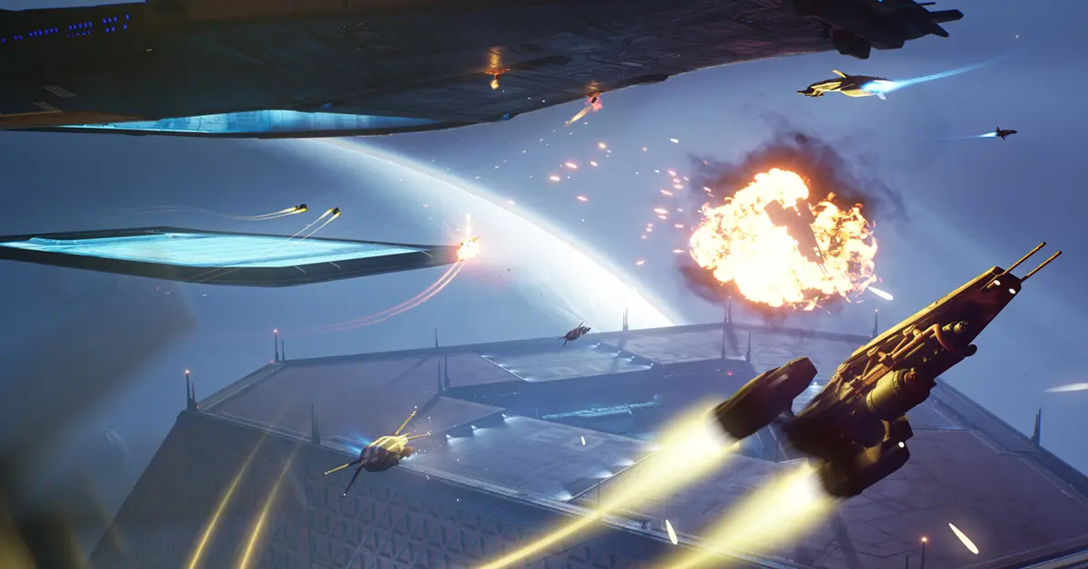 Taktischer 3D-Flottenkampf in Homeworld 3.