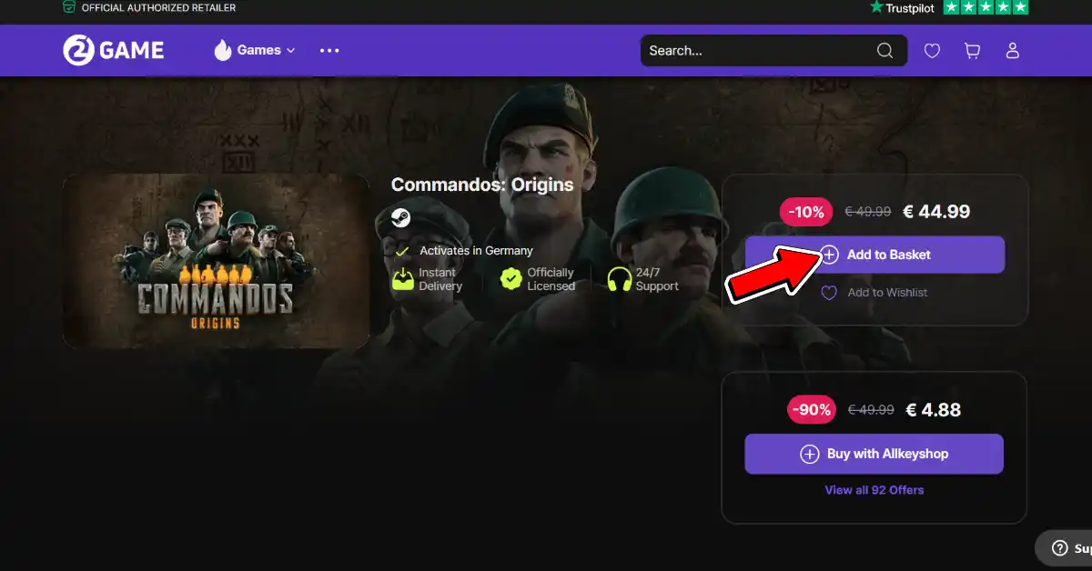 2Game in den Warenkorb