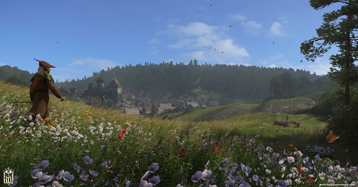 In-Game-Screenshot, der die atmosphärische Open-World-Umgebung eines reduzierten AAA-PC-Spiels hervorhebt.