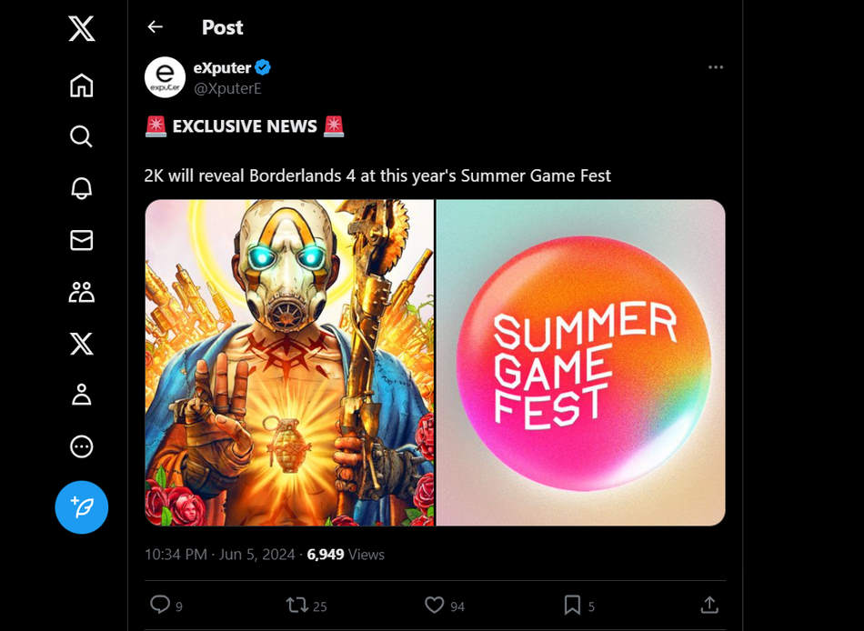 leaker eXputer bestätigt die Enthüllung von Borderlands 4