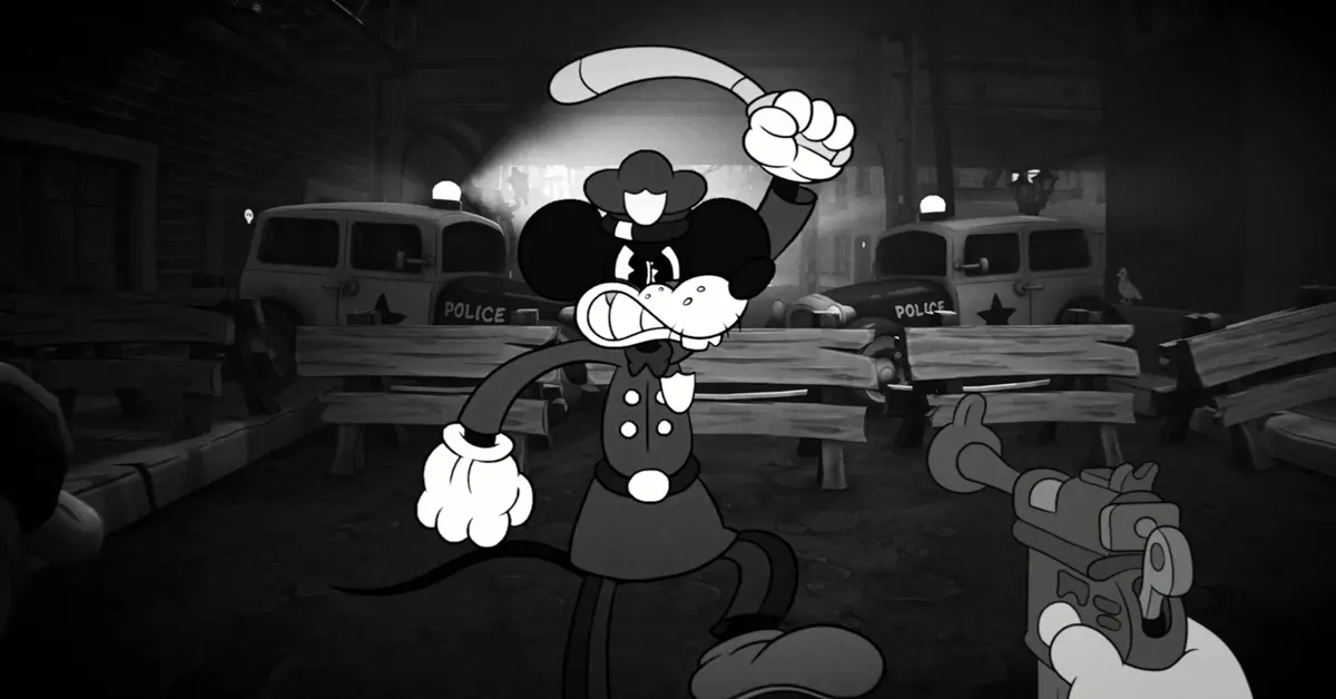 Mouse P.I. For Hire 1930er Rubber-Hose FPS Gameplay-Screenshot.
