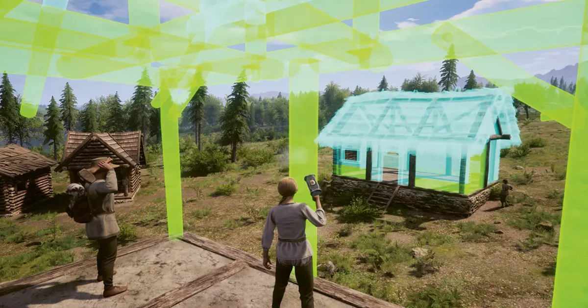 Baumenü in Medieval Dynasty mit der neuen Umzugs-Funktion des Hammers.