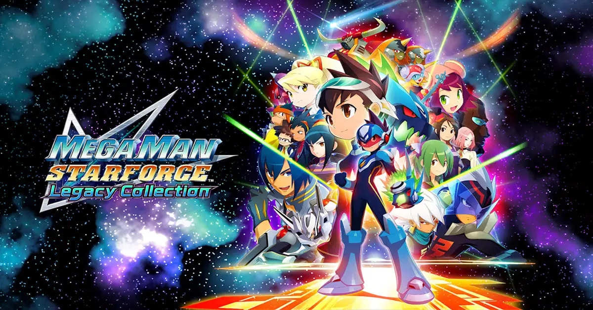 Key Art zur Mega Man Star Force Legacy Collection mit Geo Stelar und Omega-Xis