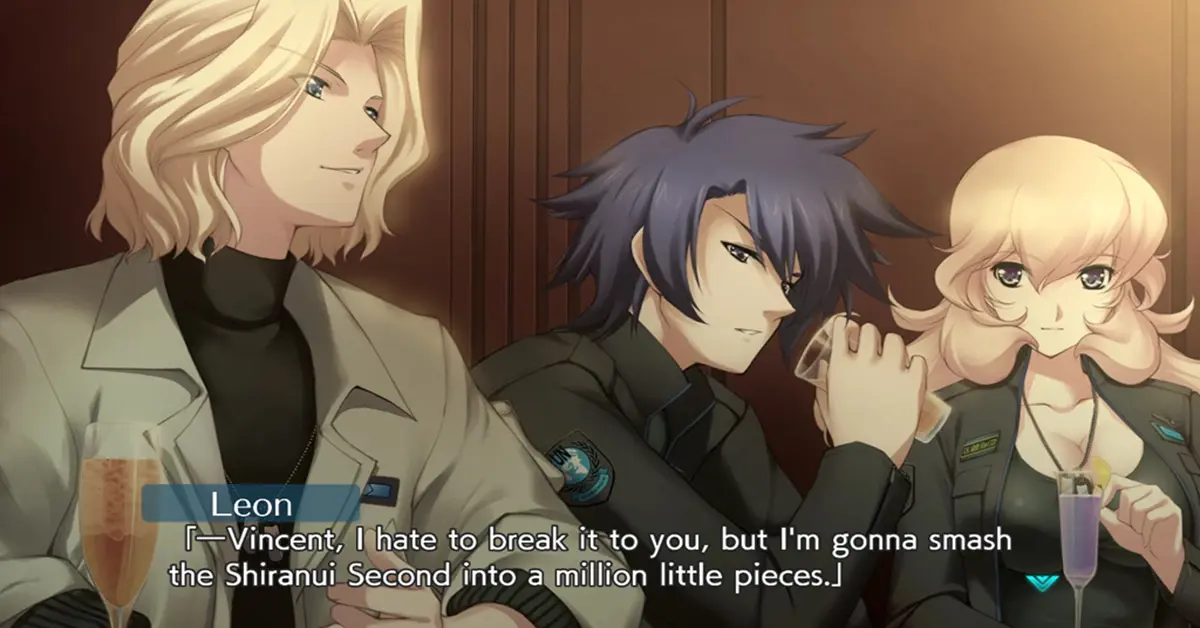 Gameplay-Screenshot von Muv-Luv Total Eclipse Remastered Dialogen und TSF-Sprites.