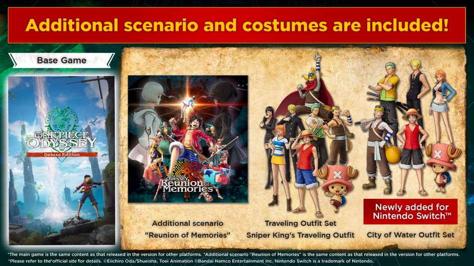 Zusätzliche Inhalte von One Piece Odyssey für Nintendo Switch