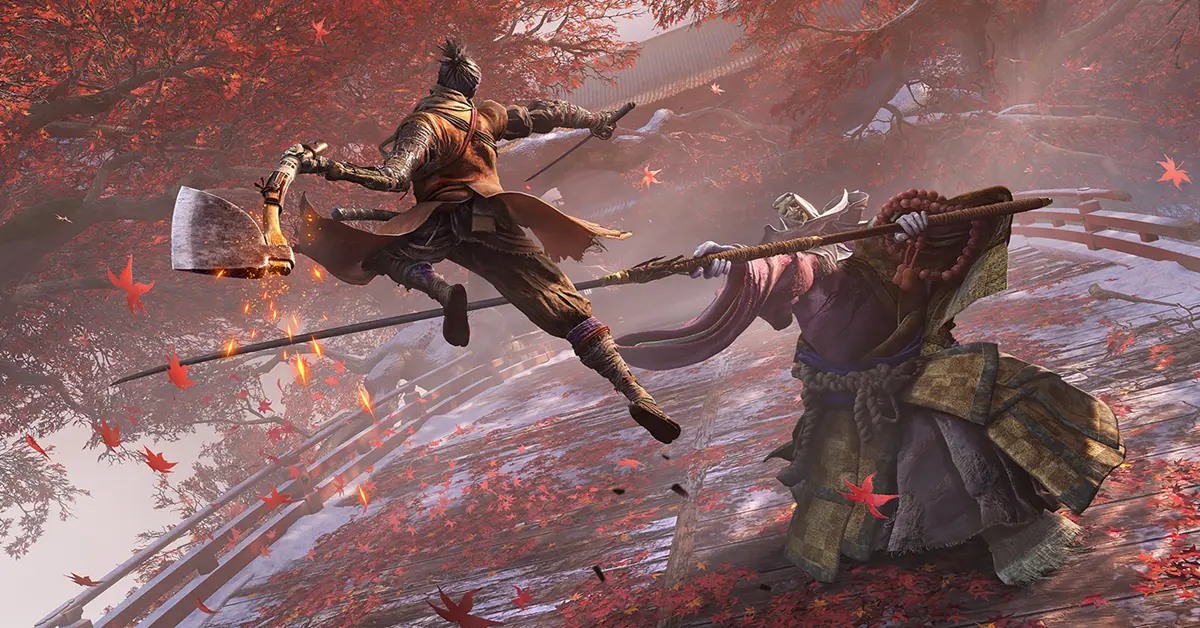 Der Wolf führt eine perfekte Parade gegen einen Boss in Sekiro aus