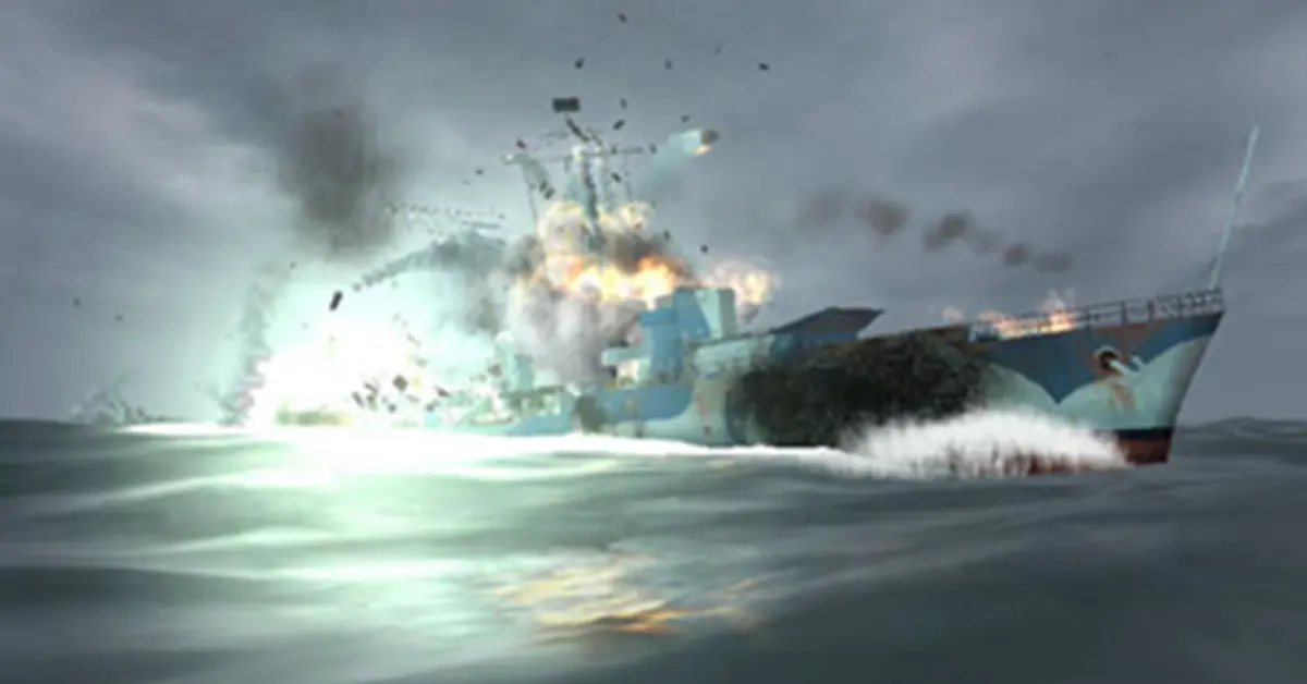 Ein deutsches U-Boot navigiert durch stürmische See in Silent Hunter 3
