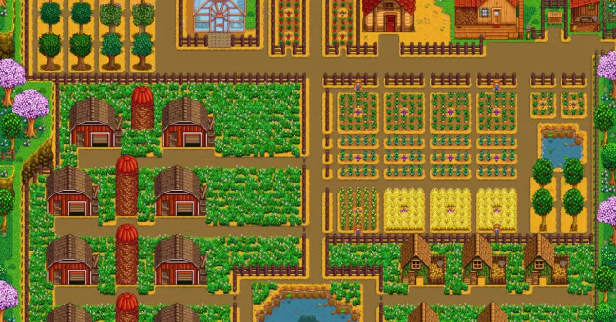 Schön angepasstes Stardew Valley Farm-Layout