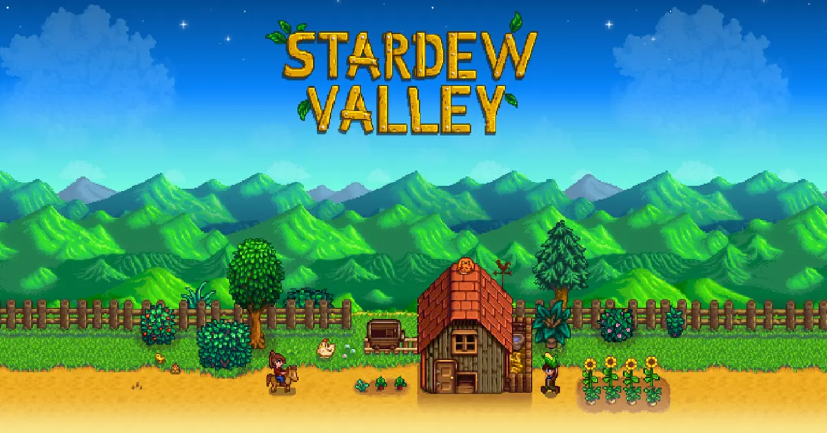 Entspannende Farm-Ansicht in Stardew Valley