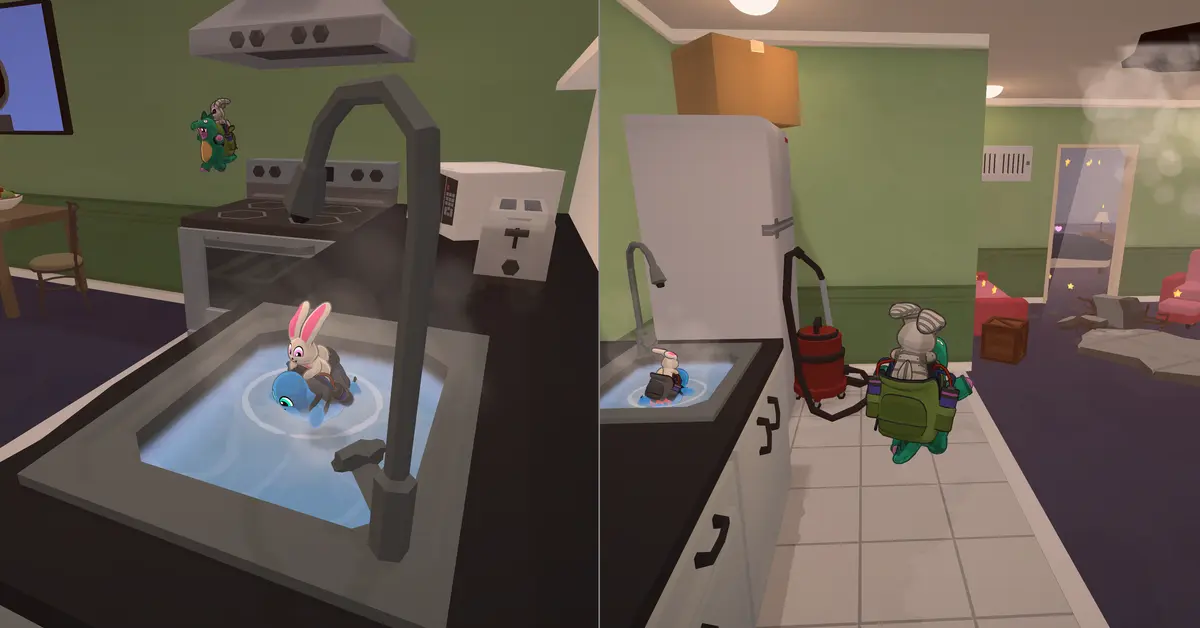 Der Splitscreen-Koop erfordert Koordination zwischen Teetos Absorptionsfähigkeiten und Norys Gadgets.