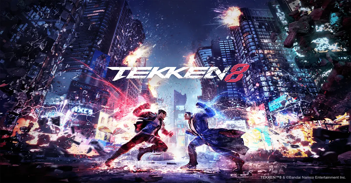 Jin Kazama und Kazuya Mishima stehen sich im Charakterauswahlbildschirm von Tekken 8 gegenüber.