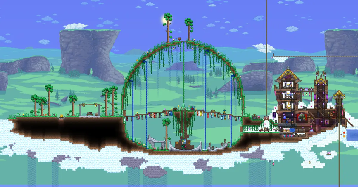 Gameplay-Screenshot des Terraria Bigger and Boulder Updates zum 15. Jubiläum