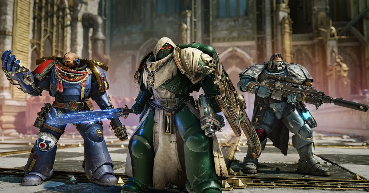 Ein Space Marine-Trupp aus drei Spielern hält die Stellung gegen außerirdische Streitkräfte