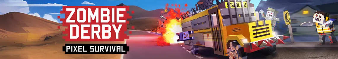 STOPPEN SIE DIE ZOMBIE-APOKALYPSE IM MINECRAFT-STIL IN ZOMBIE DERBY PIXEL SURVIVAL