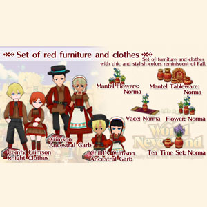 WorldNeverland Elnea Kingdom Set of red furniture and clothes
