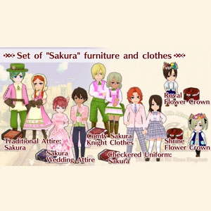 WorldNeverland Elnea Kingdom Set of Sakura furniture and clothes