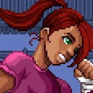 Coloring Game: Studio - Rothaarige Kämpferin