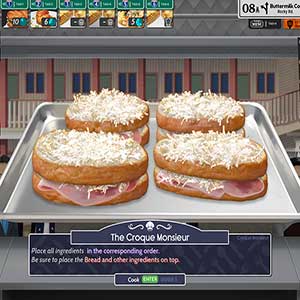 Brot und andere Zutaten oben drauf