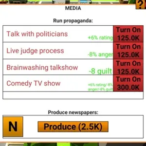 Corrupt - Political Simulator - Medien-Tab