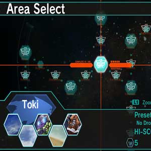 DARIUSBURST Chronicle Saviours Bereich Auswahl