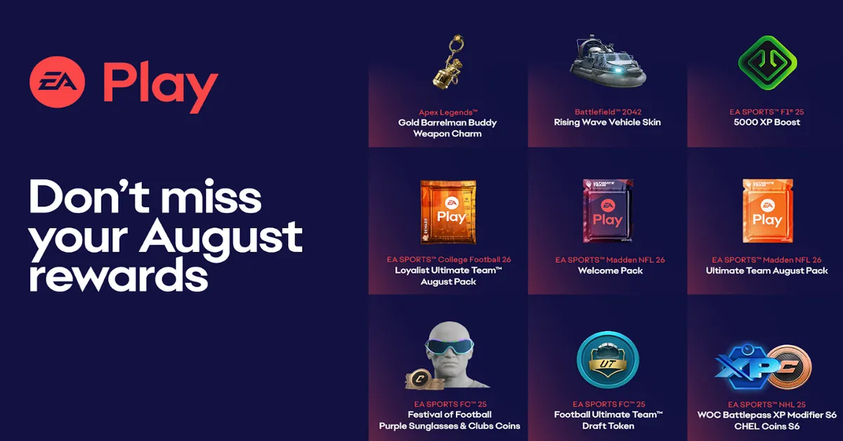 EA Play August 2025 Rewards