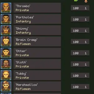 Full Metal Sergeant 2 - Spielerliste