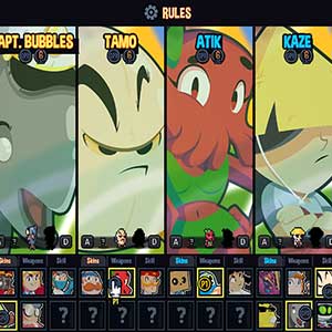 Guts ’N Goals Charakter-Auswahl-Bildschirm