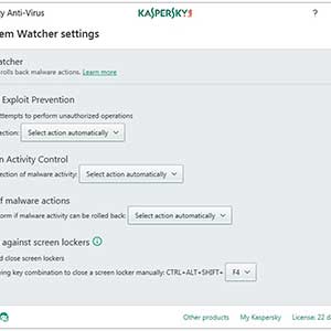 Kaspersky Anti-Virus Bedienfeld