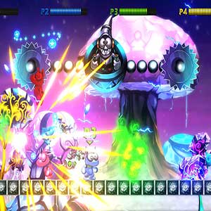 schiesst Energiekugeln in einer Welle