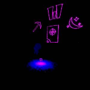 Orbo’s Odyssey - Neonpinke Zeichnungen