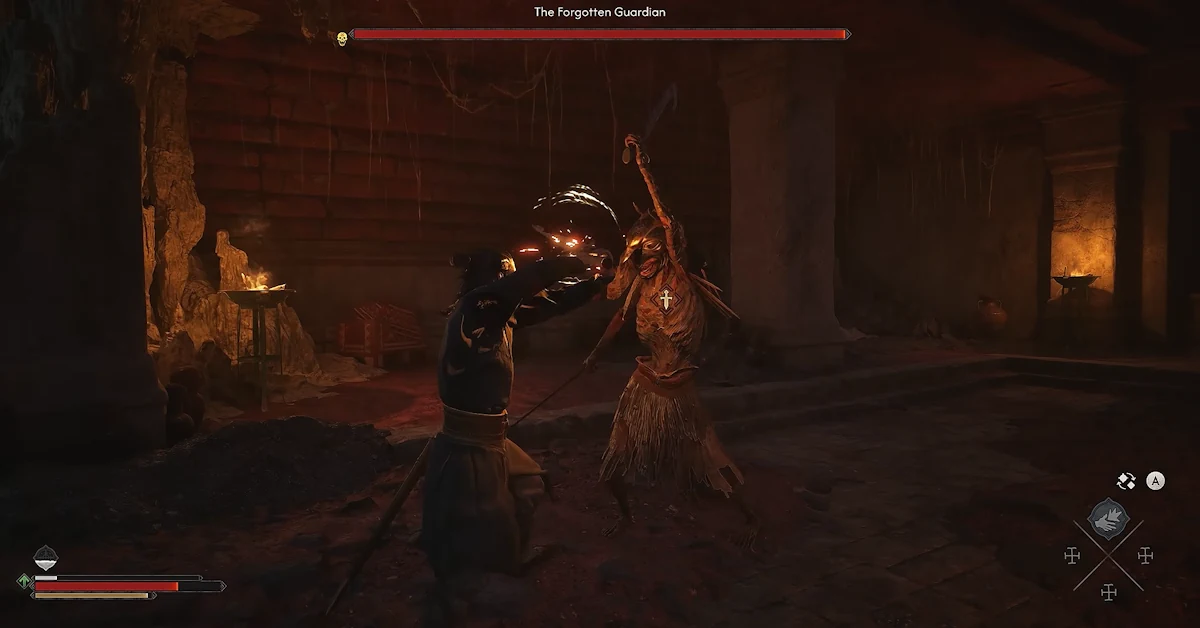 In der The Blood of Dawnwalker-Quest Deep Down untersucht Coen ein unterirdisches Grab In der The Blood of Dawnwalker-Quest Deep Down untersucht Coen ein unterirdisches Grab