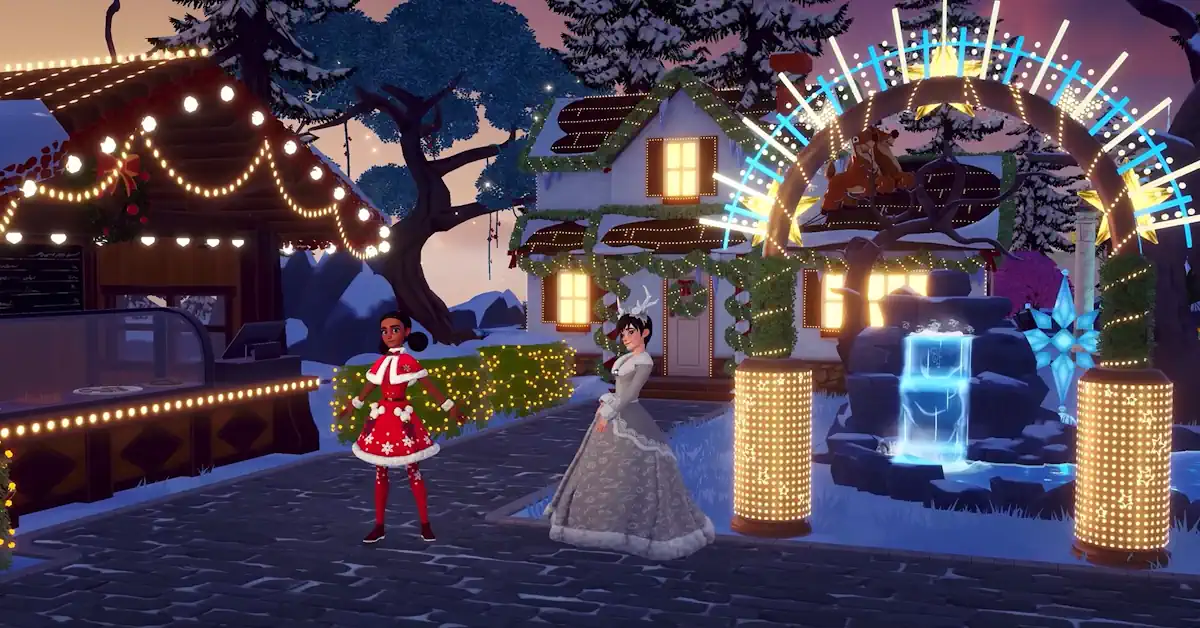 Das Winter-Update von Disney Dreamlight Valley bringt festliche Stimmung auf den Hauptplatz