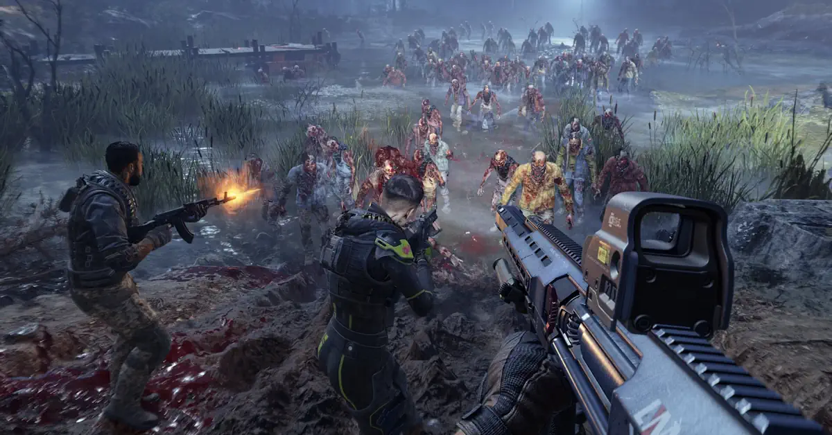 Die Swarm Engine peitscht tausende Zombies auf den Bildschirm, aber du brauchst ein ordentliches Setup, um die Horde in Toxic Commando zu bändigen